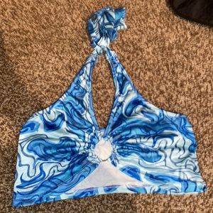 Blue marble halter top